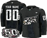 Men's Washington Capitals Customized Black 50th Anniversary Authentic Jersey